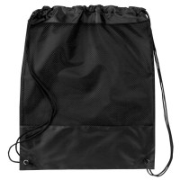 Promotion 210D Polyester Fabric Mesh Panel Printed Gym Bag Drawstring