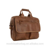 15' Inch Vintage Genuine Cow Leather Briefcase Laptop Bag Hand Bag for Men